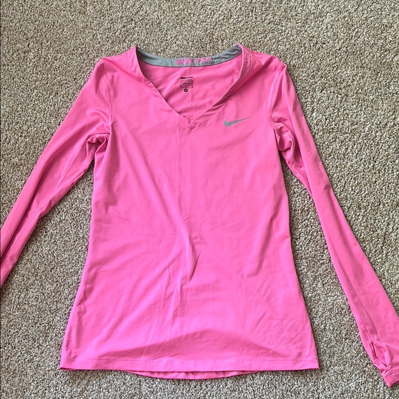 Nike Women's Vibrant Pink Long Sleeve Tee - Picture 1 of 2